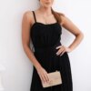 Pleated jumpsuit with straps black