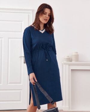 Plus Size ruha derékban nyakkendővel