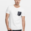 Pocket T-shirt made of synthetic leather wht/blk