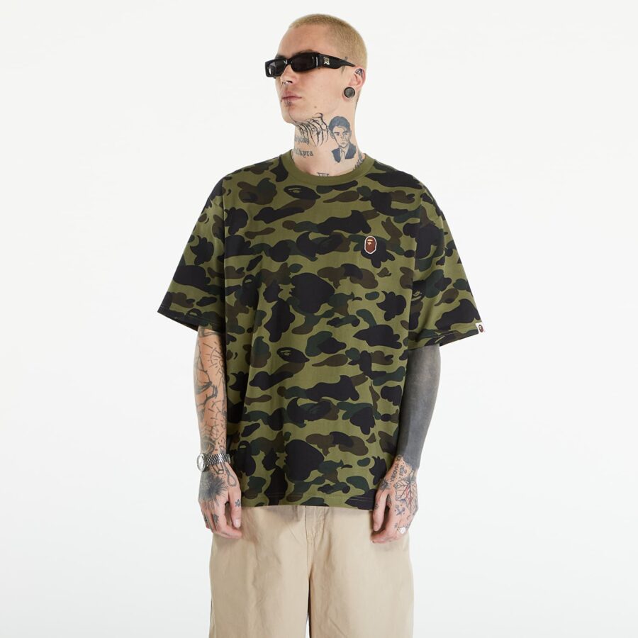 Póló A BATHING APE 1St Camo One Point Tee リラックス Green S-alacsony-ár