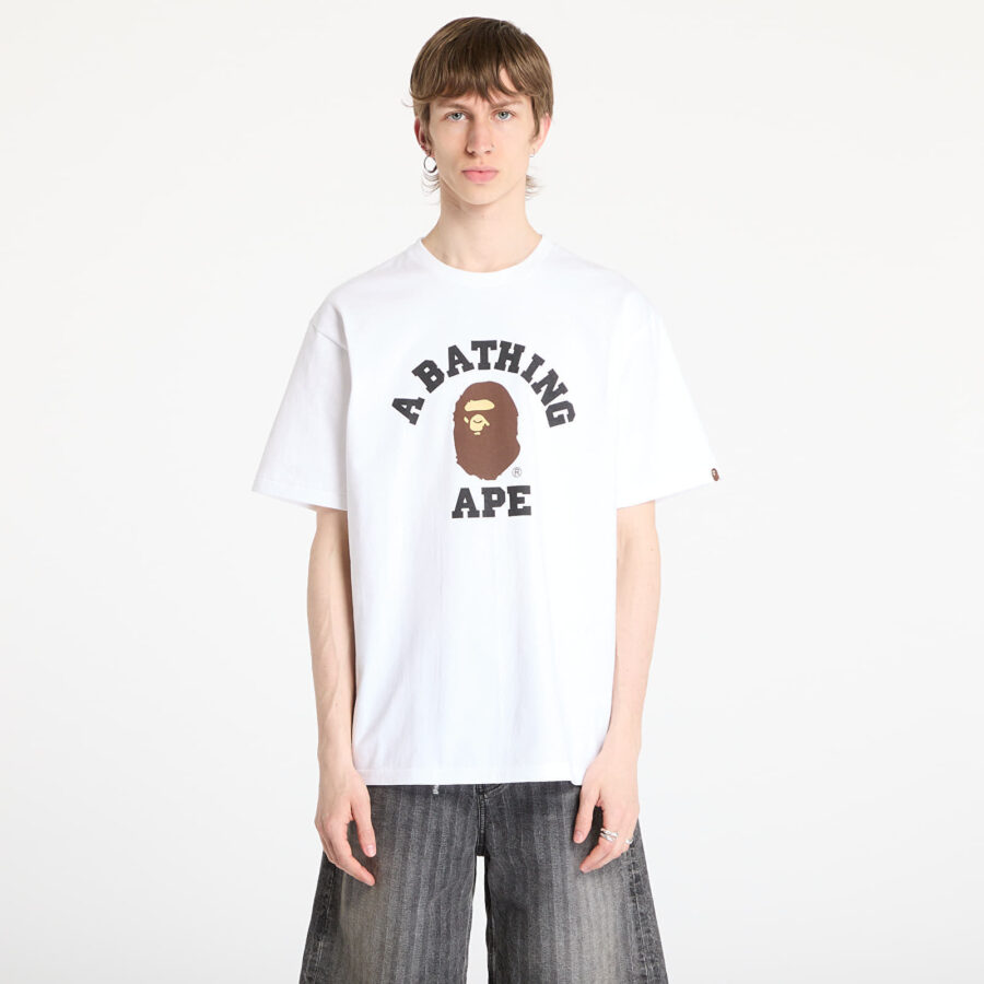 Póló A BATHING APE College Tee UNISEX White XL-alacsony-ár