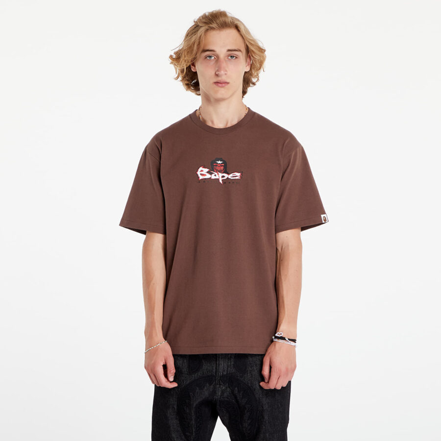 Póló A BATHING APE Color Camo Mad Ape Tee Brown S-alacsony-ár