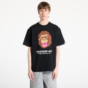 Póló A BATHING APE Embroidery Style Souvenir Logo Tee UNISEX Black M-alacsony-ár