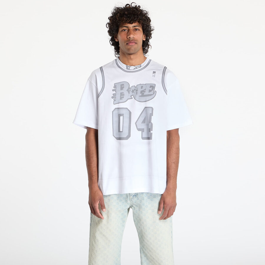 Póló A BATHING APE Fake Print Relaxed Fit Tee UNISEX White L-alacsony-ár