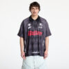 Póló A BATHING APE Flame Pattern Overall Print Half Zip Relax Fit Polo Shirt UNISEX Black S-alacsony-ár
