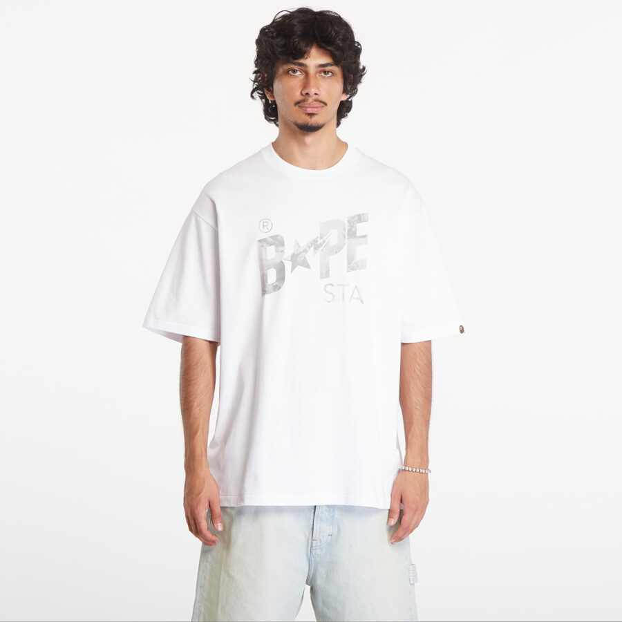 Póló A BATHING APE Floral Solid Camo Bape Sta Logo Relaxed Fit Short Sleeve Tee White XXL-alacsony-ár
