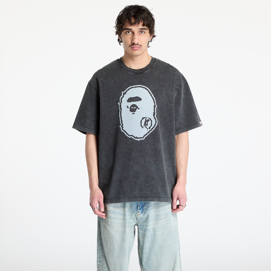 Póló A BATHING APE Garment Dye Ape Head Relaxed Fit Tee UNISEX Black M-alacsony-ár