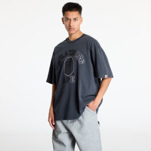 Póló A BATHING APE Garment Dye College Relaxed Fit Tee Charcoal L-alacsony-ár