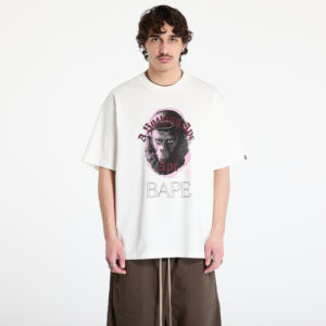 Póló A BATHING APE Garment Dye Rhinestone Ape Head Relaxed Fit Tee UNISEX Ivory L-alacsony-ár
