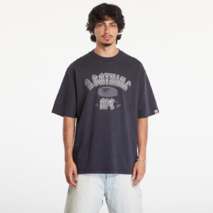 Póló A BATHING APE Garment Dye Rhinestone Logo Relaxed Fit Short Sleeve Tee Charcoal L-alacsony-ár