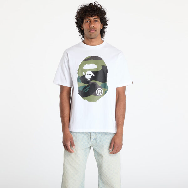 Póló A BATHING APE Giant 1St Camo Big Ape Head Tee UNISEX White/ Green M-alacsony-ár