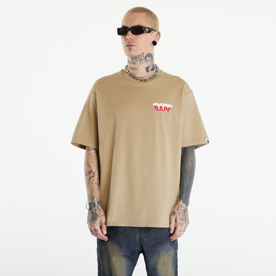 Póló A BATHING APE Graffiti Bape Logo Relaxed Fit Tee Beige XXL-alacsony-ár