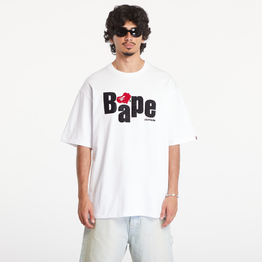 Póló A BATHING APE Heart Ape Head Relaxed Fit Short Sleeve Tee White XL-alacsony-ár