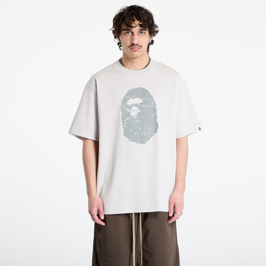 Póló A BATHING APE Heavy Washed Ape Head Relaxed Fit Tee UNISEX Gray S-alacsony-ár