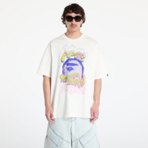 Póló A BATHING APE Heavy Washed Logo Relaxed Fit Tee UNISEX Ivory S-alacsony-ár