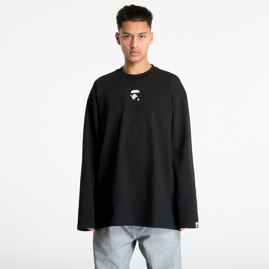 Póló A BATHING APE Long Sleeve Tee UNISEX Black XXL-alacsony-ár