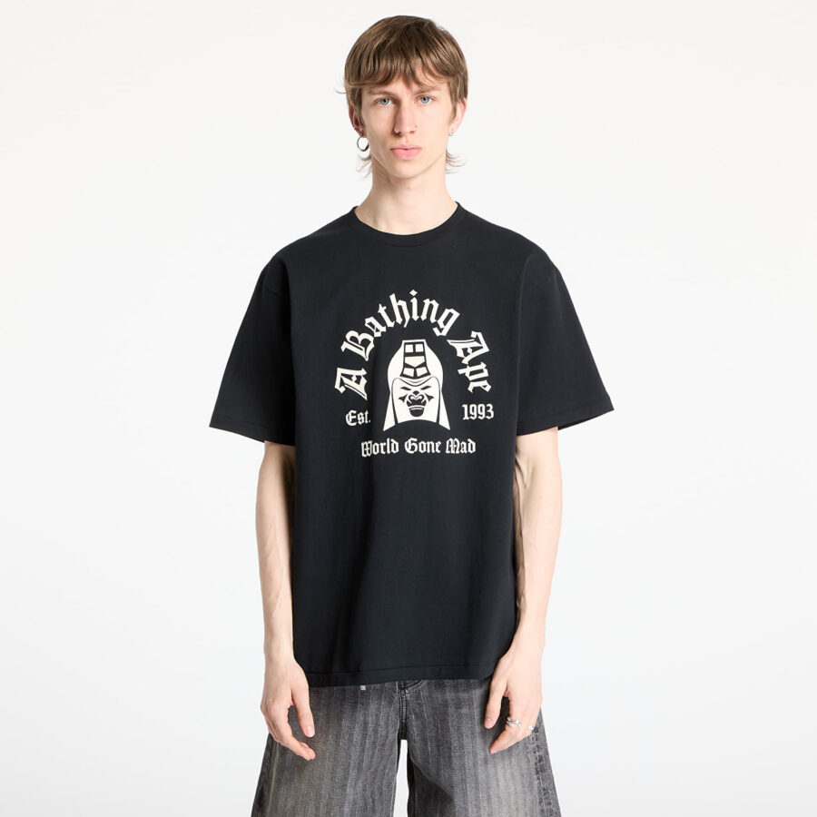 Póló A BATHING APE Mad General College Tee UNISEX Black S-alacsony-ár