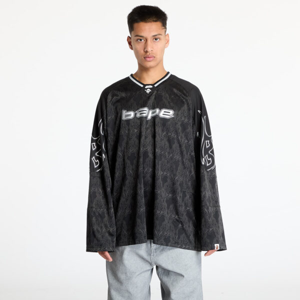 Póló A BATHING APE Men Long Sleeve Tee UNISEX Black L-alacsony-ár