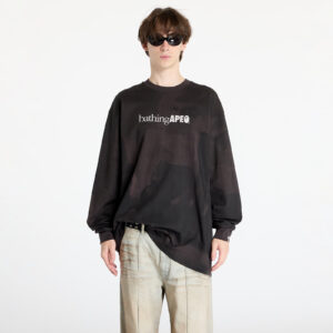 Póló A BATHING APE Overprint Logo Relaxed Fit Long Sleeve Tee Black L-alacsony-ár