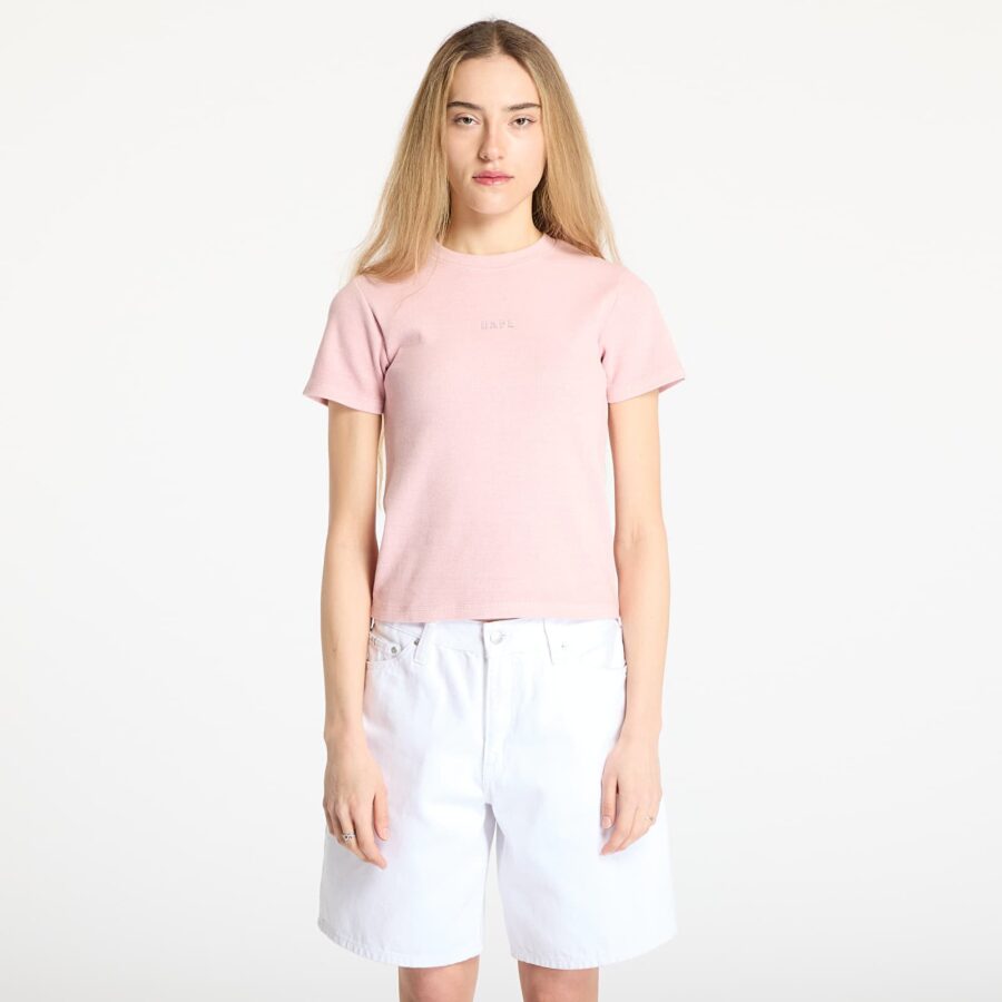 Póló A BATHING APE Pigment Dyed Rib Tee Pink XS-alacsony-ár