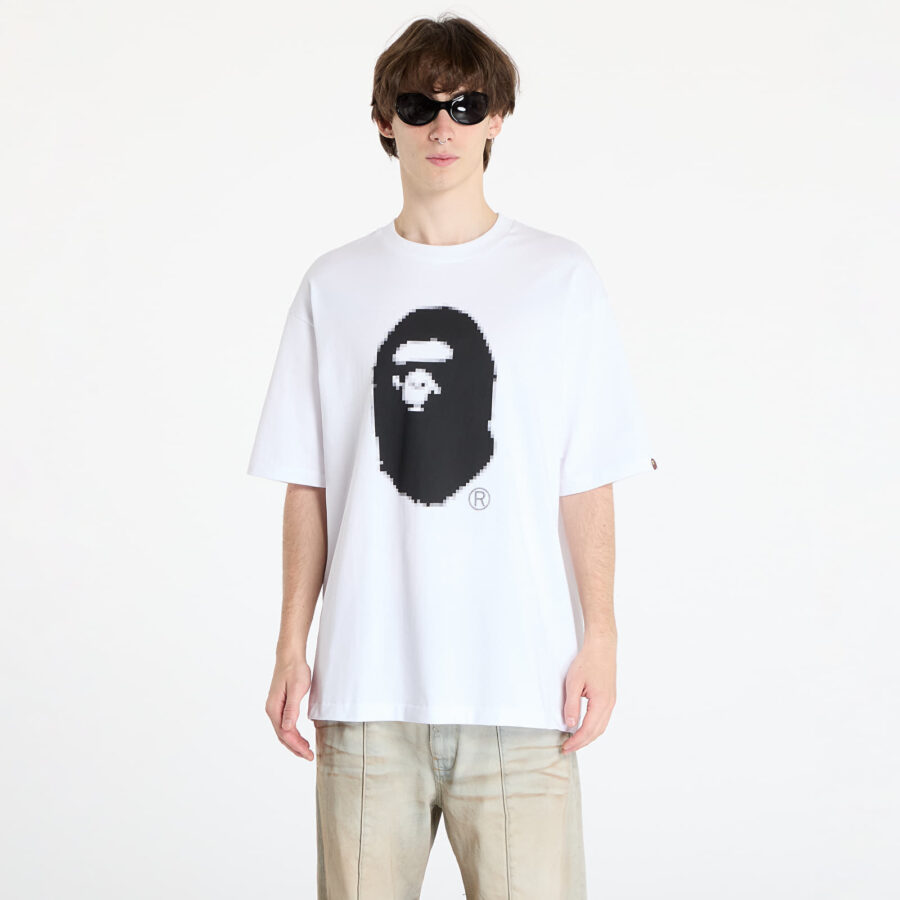 Póló A BATHING APE Pixel Ape Head Relaxed Fit Tee White XXL-alacsony-ár