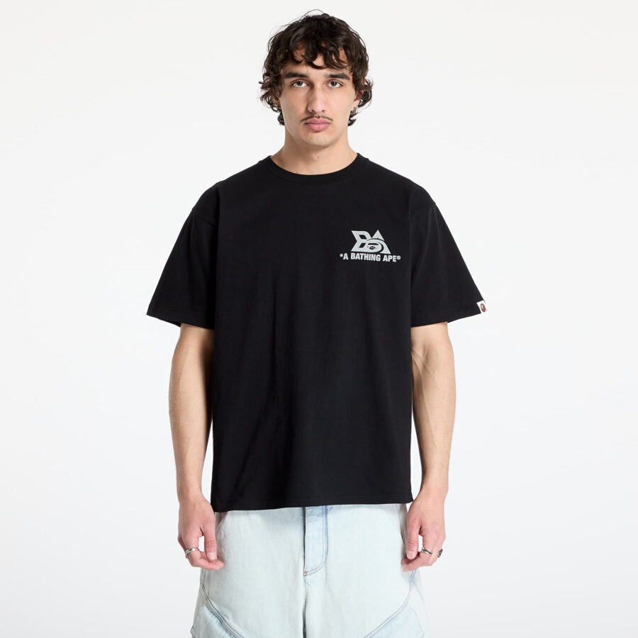 Póló A BATHING APE Reflector Tech Logo Tee UNISEX Black S-alacsony-ár
