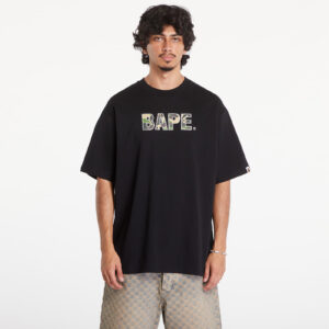Póló A BATHING APE Rhinestone Logo Relaxed Fit Short Sleeve Tee Black M-alacsony-ár