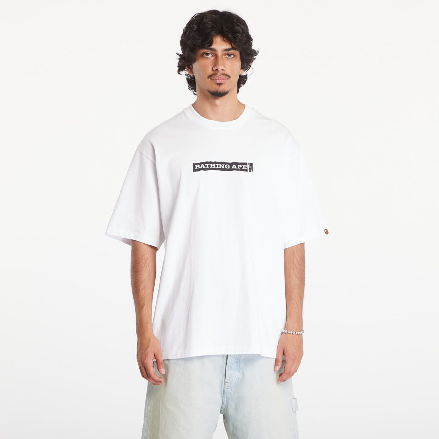 Póló A BATHING APE Screen Print Stencil Logo Relaxed Fit Short Sleeve Tee White XL-alacsony-ár