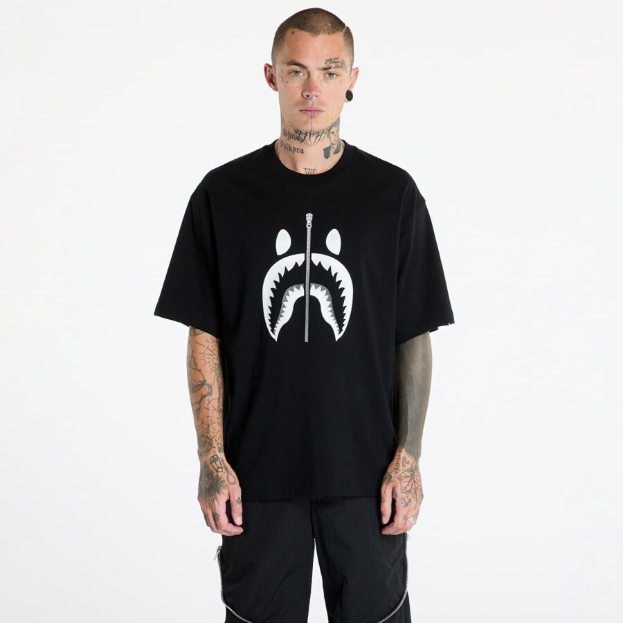 Póló A BATHING APE Shark Tee Black S-alacsony-ár