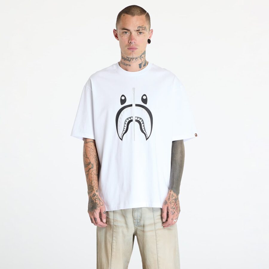 Póló A BATHING APE Shark Tee White S-alacsony-ár