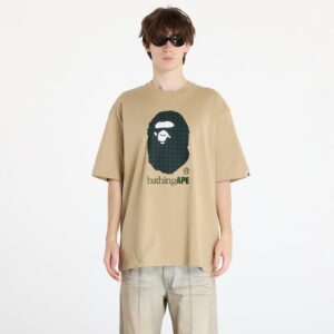 Póló A BATHING APE Sta Houndstooth By Bathing Ape Relaxed Fit Tee M Beige XXL-alacsony-ár