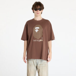 Póló A BATHING APE Sta Houndstooth By Bathing Ape Relaxed Fit Tee M Brown XL-alacsony-ár