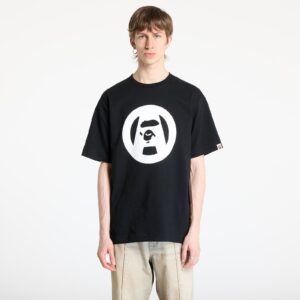 Póló A BATHING APE Stencil Circle Ape Face Tee UNISEX Black S-alacsony-ár