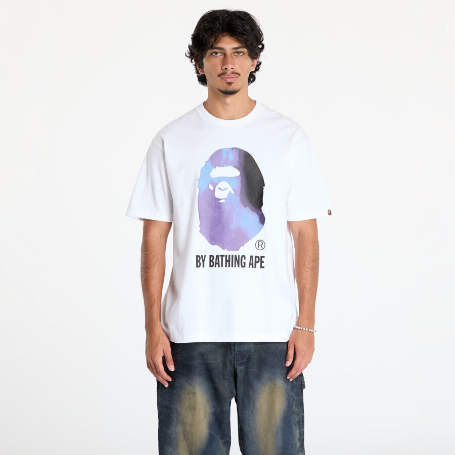 Póló A BATHING APE Tie Dye By Bathing Ape Tee White/ Black XXXL-alacsony-ár