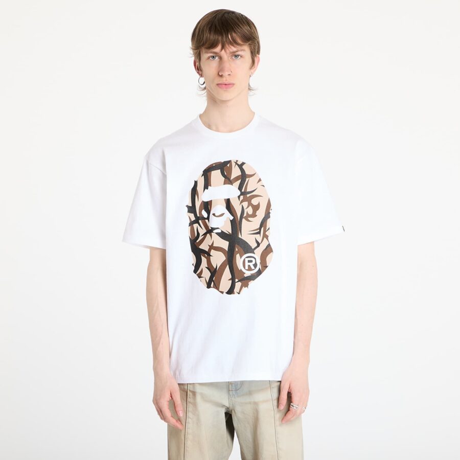 Póló A BATHING APE Trial Camo Big Ape Head Tee UNISEX White L-alacsony-ár