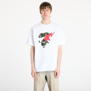 Póló A BATHING APE Trial Camo Face Sta Tee UNISEX White S-alacsony-ár