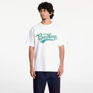 Póló A BATHING APE Varsity Baseball Logo Tee White S-alacsony-ár
