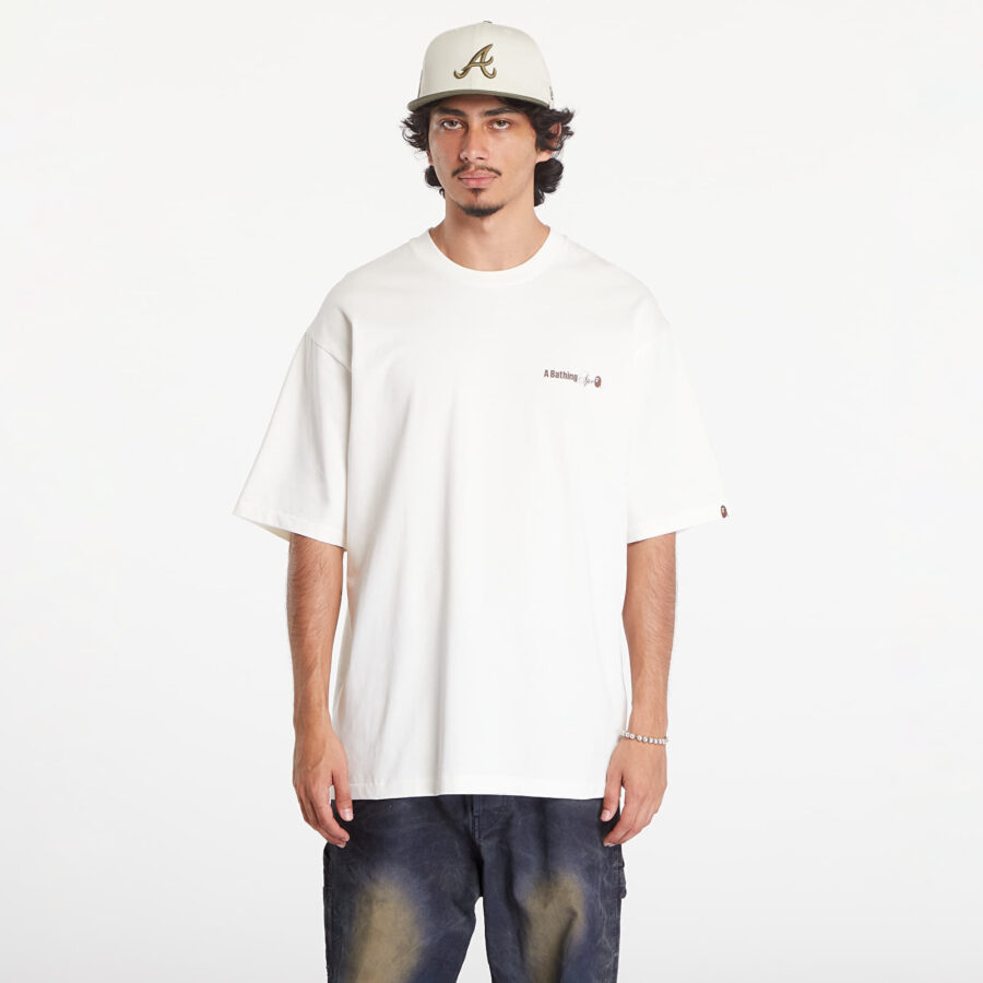 Póló A BATHING APE Water Print Logo Relaxed Fit Short Sleeve Tee UNISEX Ivory XXL-alacsony-ár