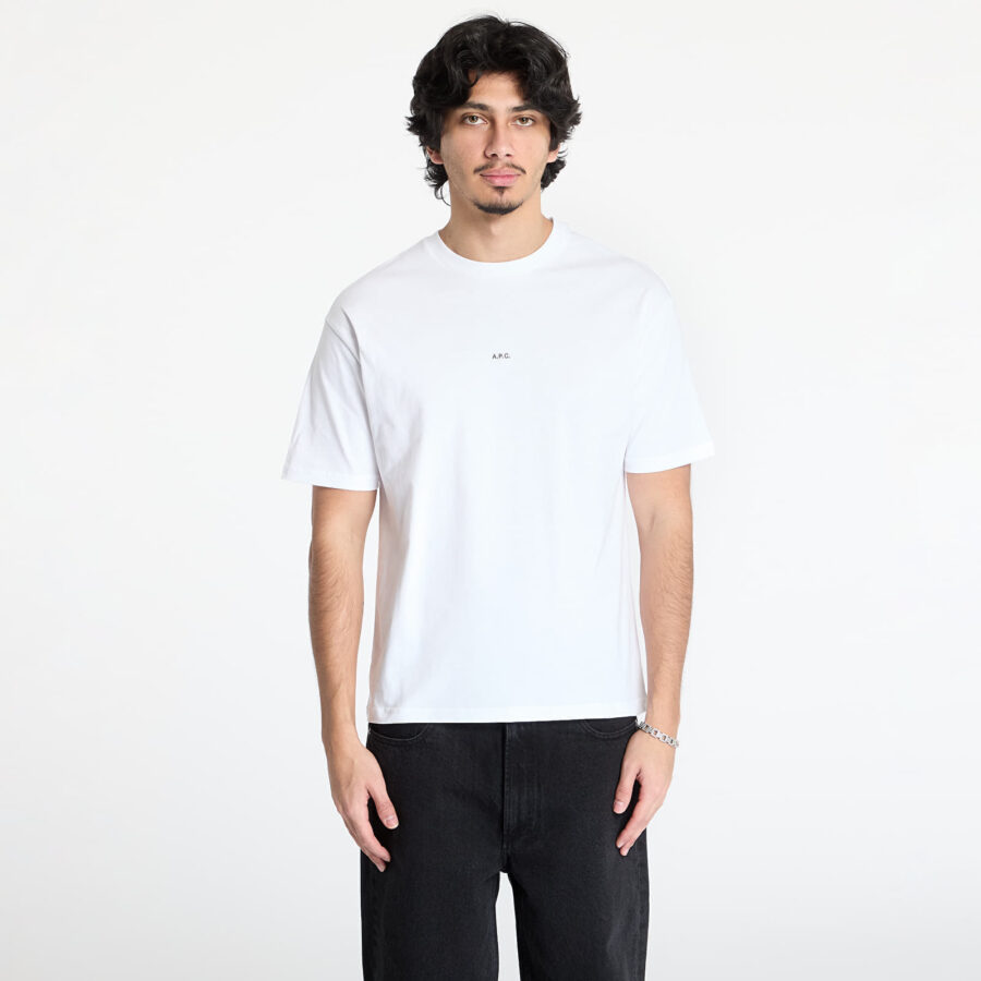 Póló A.P.C. Boxy Micro Logo T-Shirt White/ Black S-alacsony-ár