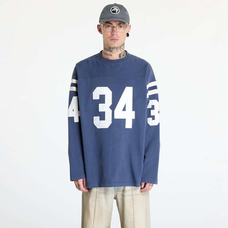 Póló Ambush Football L-S T-Shirt UNISEX Insignia Blue/ Tofu S-alacsony-ár