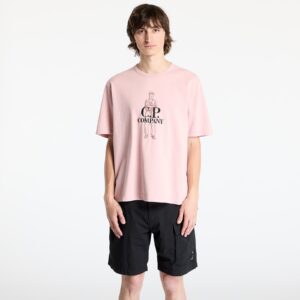 Póló C.P. Company 1020 Jersey Logo T-Shirt Misty Rose Pink L-alacsony-ár