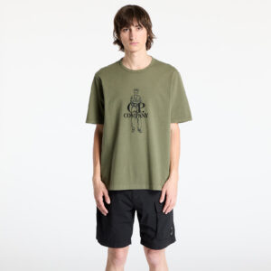 Póló C.P. Company 1020 Jersey Logo T-Shirt Thyme Green S-alacsony-ár
