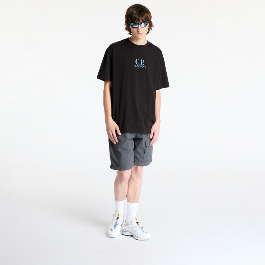 Póló C.P. Company 30/1 Jersey Graphic Logo T-Shirt Black S-alacsony-ár