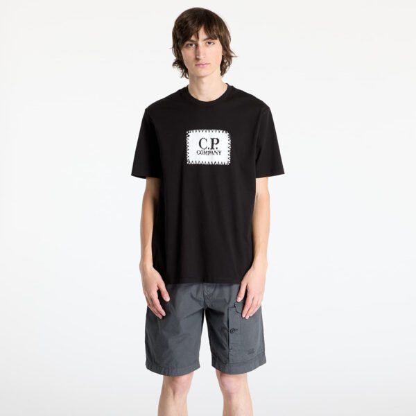 Póló C.P. Company 30/1 Short Sleeve T-Shirt Black S-alacsony-ár