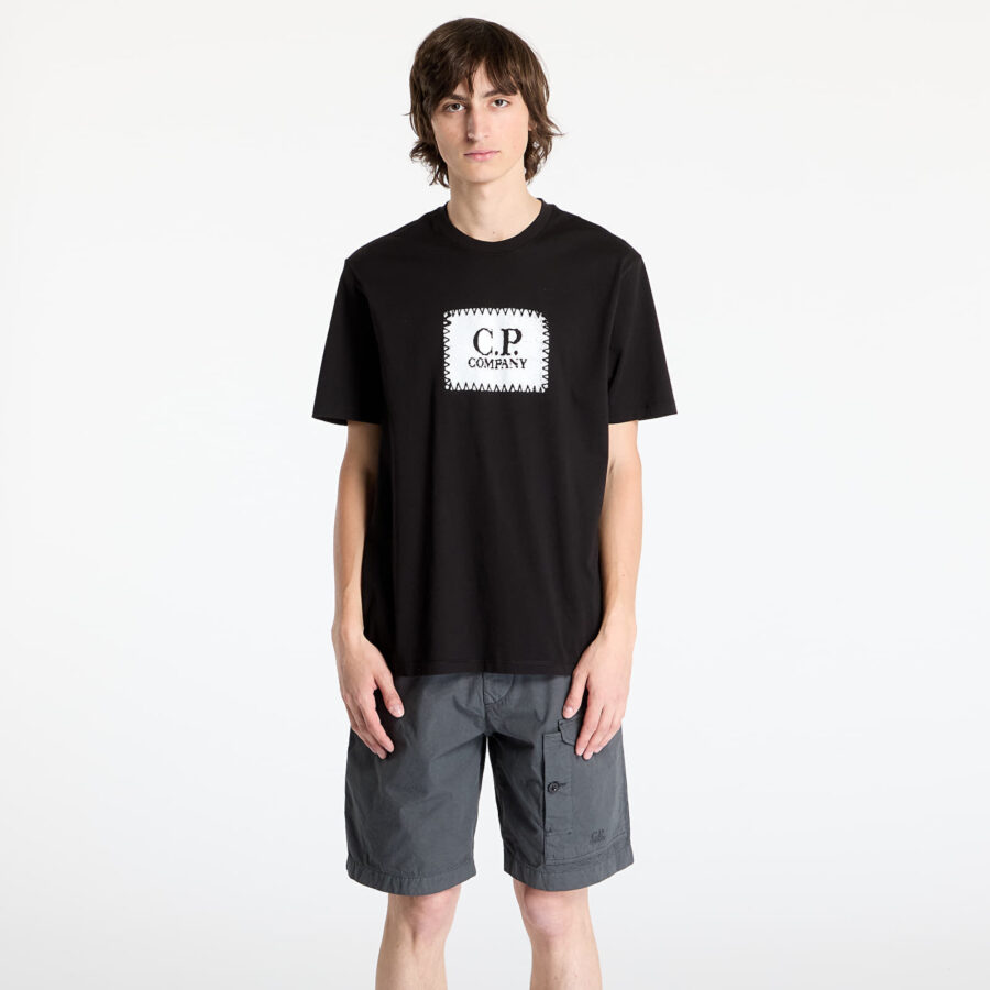 Póló C.P. Company 30/1 Short Sleeve T-Shirt Black S-alacsony-ár