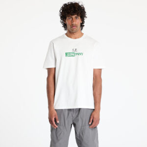 Póló C.P. Company Logo-Print Jersey T-Shirt Gauze White M-alacsony-ár