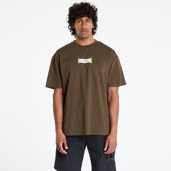 Póló C.P. Company Logo-Print T-Shirt Ivy Green XXL-alacsony-ár