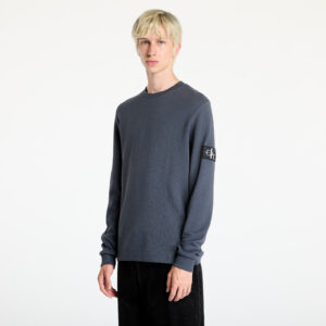 Póló Calvin Klein Jeans Badge Waffle Longsleeve Tee Ebony L-alacsony-ár