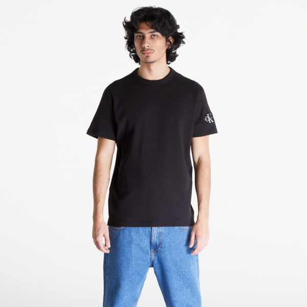 Póló Calvin Klein Jeans Badge Waffle Short Sleeve Tee Black M-alacsony-ár