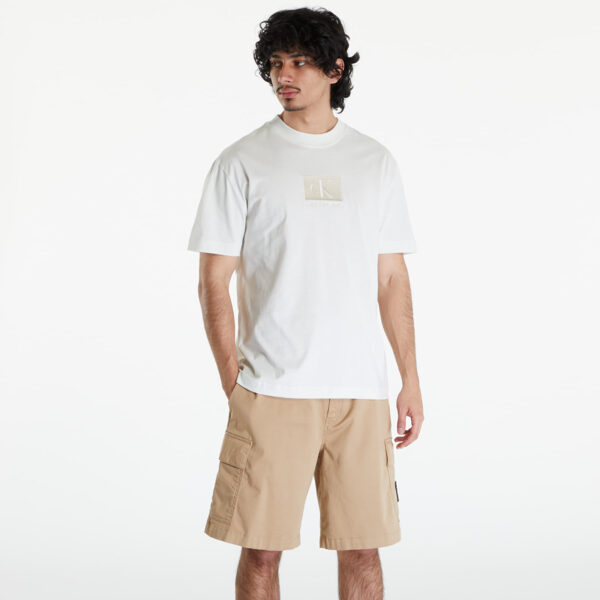 Póló Calvin Klein Jeans Embroidery Patch T-Shirt White M-alacsony-ár